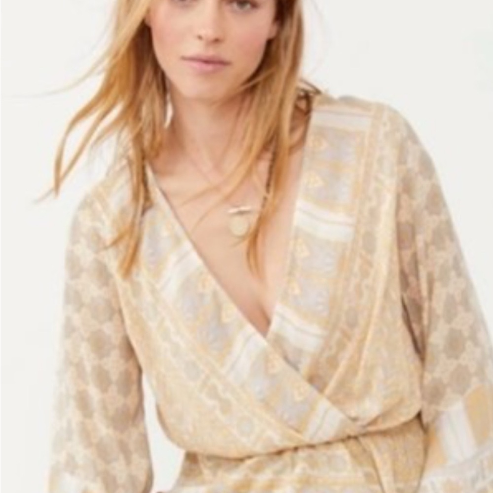 Free people Elegant Beige Wrap Top